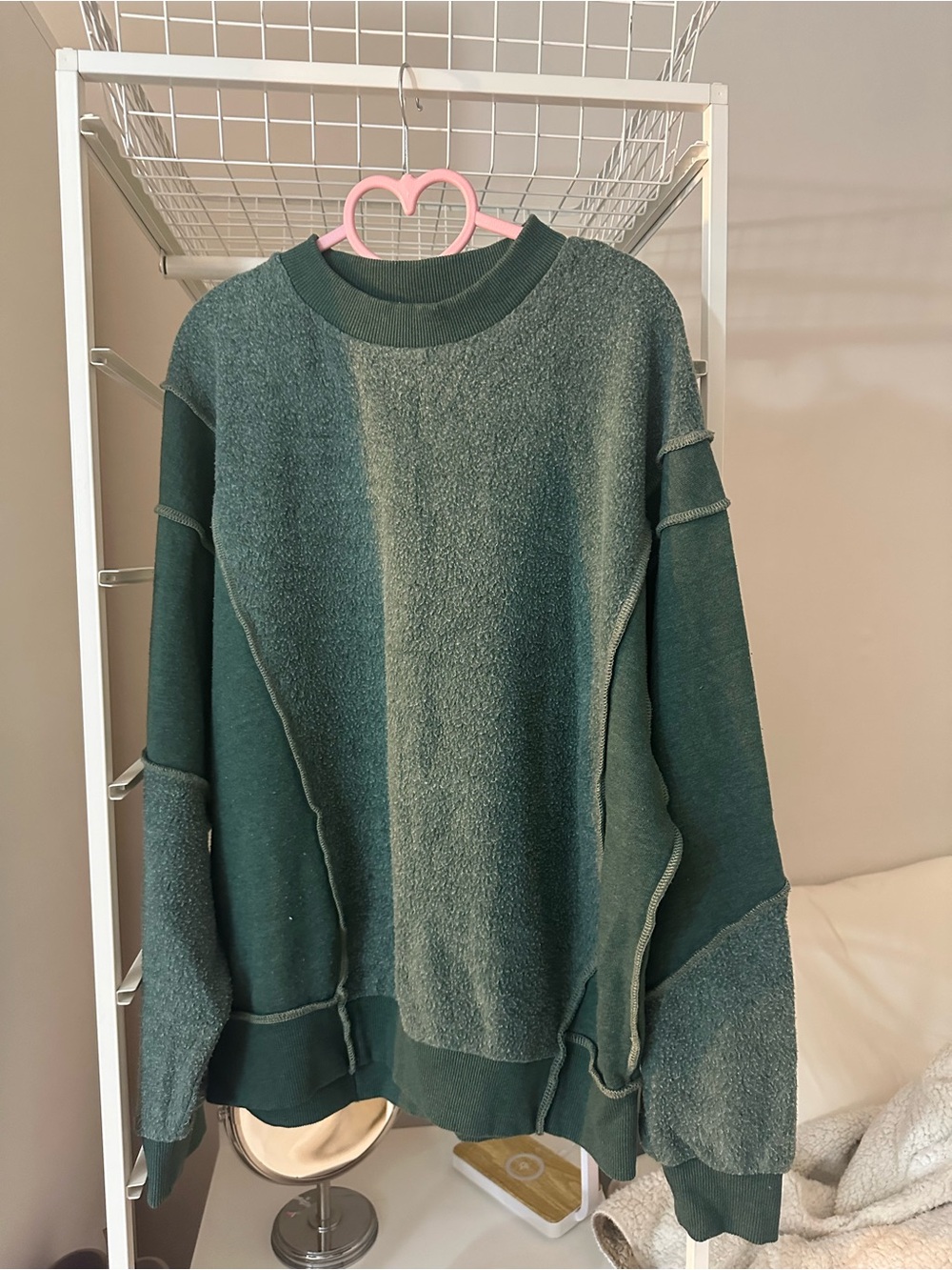 BDG Forest Green Ribbed Crewneck Sweatshirt